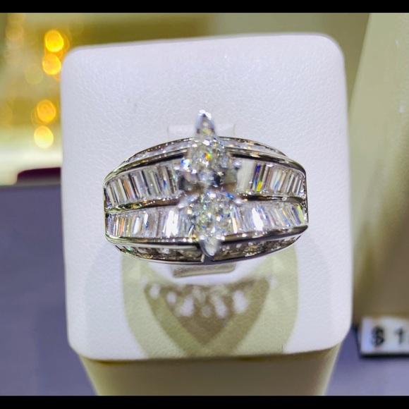 14 karat WG3 carat genuine diamond ring Must see - Picture 3 of 3